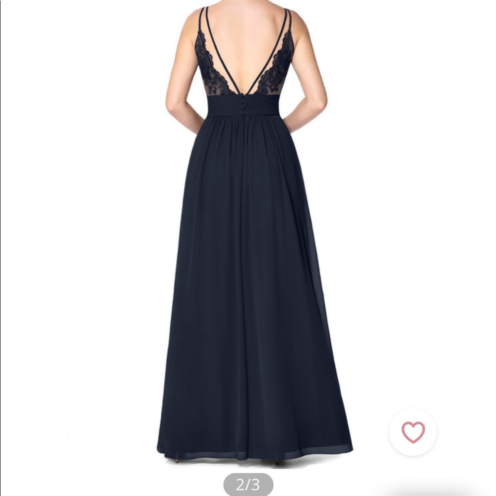 NWT Azazie Maren Allure Gown in Navy Blue - Picture 2 of 3